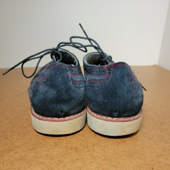 GBX Mens Dark Blue Suede Leather Dress Casual Shoes Size 10M - Red Stitching main image 4